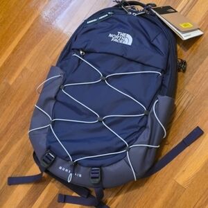 The North Face Navy and Gray Borealis Backpack with Front Bungee